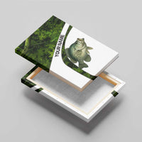 Crappie Fishing Green Camo Canvas Wall Art with Leaf Camouflage and Custom Name Design - Wonder Print Shop