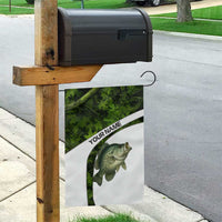 Crappie Fishing Green Camo Garden Flag with Leaf Camouflage and Custom Name Design - Wonder Print Shop