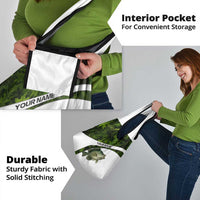 Crappie Fishing Green Camo Grocery Bag with Leaf Camouflage and Custom Name Design - Wonder Print Shop