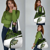 Crappie Fishing Green Camo Grocery Bag with Leaf Camouflage and Custom Name Design - Wonder Print Shop