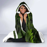 Crappie Fishing Green Camo Hooded Blanket with Leaf Camouflage and Custom Name Design - Wonder Print Shop