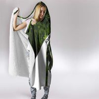 Crappie Fishing Green Camo Hooded Blanket with Leaf Camouflage and Custom Name Design - Wonder Print Shop