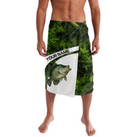 Crappie Fishing Green Camo Lavalava with Leaf Camouflage and Custom Name Design - Wonder Print Shop
