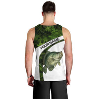 Crappie Fishing Green Camo Men Tank Top with Leaf Camouflage and Custom Name Design - Wonder Print Shop