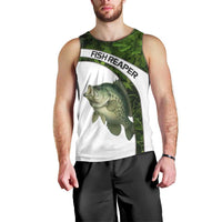 Crappie Fishing Green Camo Men Tank Top with Leaf Camouflage and Custom Name Design - Wonder Print Shop