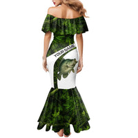 Crappie Fishing Green Camo Mermaid Dress with Leaf Camouflage and Custom Name Design - Wonder Print Shop