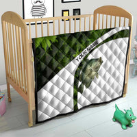 Crappie Fishing Green Camo Quilt with Leaf Camouflage and Custom Name Design - Wonder Print Shop
