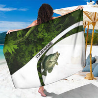 Crappie Fishing Green Camo Sarong with Leaf Camouflage and Custom Name Design - Wonder Print Shop