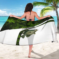 Crappie Fishing Green Camo Sarong with Leaf Camouflage and Custom Name Design - Wonder Print Shop