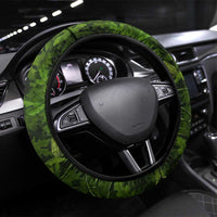 Crappie Fishing Green Camo Steering Wheel Cover with Leaf Camouflage and Name Design - Wonder Print Shop