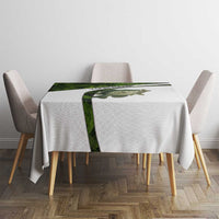Crappie Fishing Green Camo Tablecloth with Leaf Camouflage and Custom Name Design - Wonder Print Shop