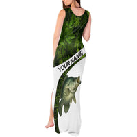 Crappie Fishing Green Camo Tank Maxi Dress with Leaf Camouflage and Custom Name Design - Wonder Print Shop