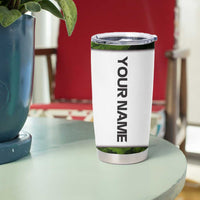 Crappie Fishing Green Camo Tumbler Cup with Leaf Camouflage and Custom Name Design - Wonder Print Shop