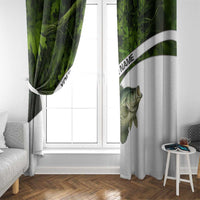 Crappie Fishing Green Camo Window Curtain with Leaf Camouflage and Custom Name Design - Wonder Print Shop