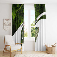 Crappie Fishing Green Camo Window Curtain with Leaf Camouflage and Custom Name Design - Wonder Print Shop