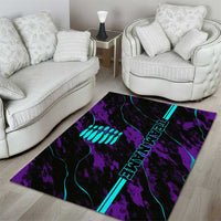 Strike Bowling Graphic Area Rug with Purple Black Marble Texture and Custom Team Name - Wonder Print Shop