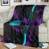 Strike Bowling Graphic Blanket with Purple Black Marble Texture and Custom Team Name - Wonder Print Shop