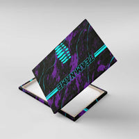 Strike Bowling Graphic Canvas Wall Art with Purple Black Marble Texture and Custom Team Name - Wonder Print Shop