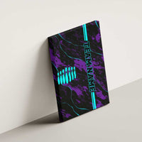 Strike Bowling Graphic Canvas Wall Art with Purple Black Marble Texture and Custom Team Name - Wonder Print Shop