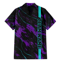 Strike Bowling Graphic Family Matching Mermaid Dress and Hawaiian Shirt with Purple Black Marble Texture and Custom Team Name - Wonder Print Shop