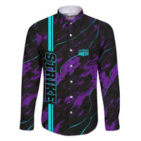 Strike Bowling Graphic Family Matching Short Sleeve Bodycon Dress and Hawaiian Shirt with Purple Black Marble Texture and Custom Team Name - Wonder Print Shop