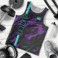 Strike Bowling Graphic Men Tank Top with Purple Black Marble Texture and Custom Team Name - Wonder Print Shop