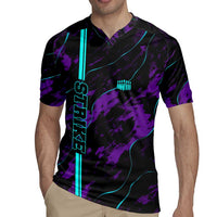 Strike Bowling Graphic Rugby Jersey with Purple Black Marble Texture and Custom Team Name - Wonder Print Shop
