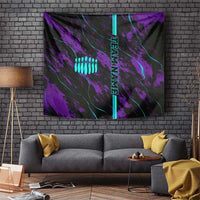 Strike Bowling Graphic Tapestry with Purple Black Marble Texture and Custom Team Name - Wonder Print Shop