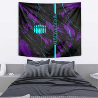 Strike Bowling Graphic Tapestry with Purple Black Marble Texture and Custom Team Name - Wonder Print Shop