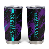 Strike Bowling Graphic Tumbler Cup with Purple Black Marble Texture and Custom Team Name - Wonder Print Shop