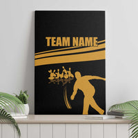 Bowling Player Silhouette Canvas Wall Art with Gold Strike Motion and Custom Team Name Design - Wonder Print Shop