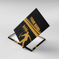 Bowling Player Silhouette Canvas Wall Art with Gold Strike Motion and Custom Team Name Design - Wonder Print Shop