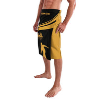 Bowling Player Silhouette Lavalava with Gold Strike Motion and Custom Team Name Design - Wonder Print Shop