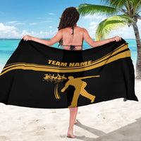 Bowling Player Silhouette Sarong with Gold Strike Motion and Custom Team Name Design - Wonder Print Shop