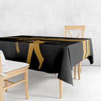 Bowling Player Silhouette Tablecloth with Gold Strike Motion and Custom Team Name Design - Wonder Print Shop
