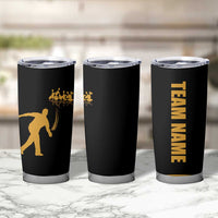 Bowling Player Silhouette Tumbler Cup with Gold Strike Motion and Custom Team Name Design - Wonder Print Shop