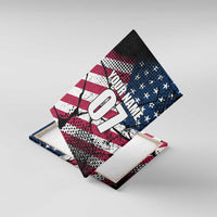 Motocross Rider Canvas Wall Art with American Flag Grunge Pattern and Custom Name Number - Wonder Print Shop