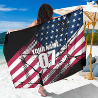 Motocross Rider Sarong with American Flag Grunge Pattern and Custom Name Number - Wonder Print Shop