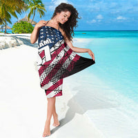 Motocross Rider Sarong with American Flag Grunge Pattern and Custom Name Number - Wonder Print Shop