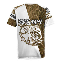 Walleye Fishing Rugby Jersey with Reeds Background and Custom Name Design - Wonder Print Shop