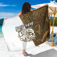 Walleye Fishing Sarong with Reeds Background and Custom Name Design - Wonder Print Shop