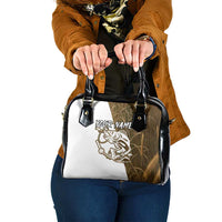 Walleye Fishing Shoulder Handbag with Reeds Background and Custom Name Design - Wonder Print Shop