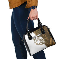 Walleye Fishing Shoulder Handbag with Reeds Background and Custom Name Design - Wonder Print Shop