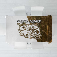 Walleye Fishing Tablecloth with Reeds Background and Custom Name Design - Wonder Print Shop