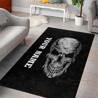 Bowling Skull Area Rug with American Flag and Custom Name Text Design - Wonder Print Shop