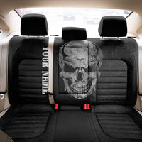 Bowling Skull Back Car Seat Cover with American Flag and Custom Name Text Design - Wonder Print Shop