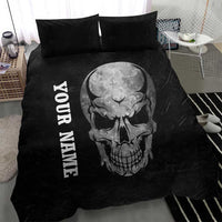 Bowling Skull Bedding Set with American Flag and Custom Name Text Design - Wonder Print Shop