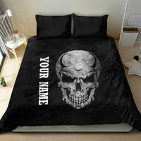 Bowling Skull Bedding Set with American Flag and Custom Name Text Design - Wonder Print Shop