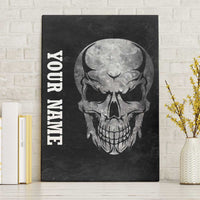 Bowling Skull Canvas Wall Art with American Flag and Custom Name Text Design - Wonder Print Shop