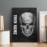 Bowling Skull Canvas Wall Art with American Flag and Custom Name Text Design - Wonder Print Shop
